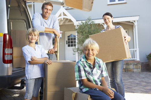 Packing and organising boxes for house removals in Grovepark