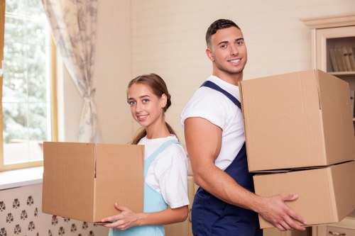 Packed household items ready for long-term storage in Grovepark