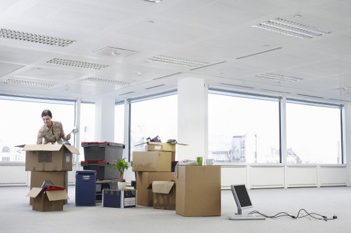 Organized household items ready for storage in Grovepark