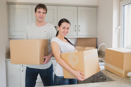 Packed moving boxes and removal van service in Grovepark